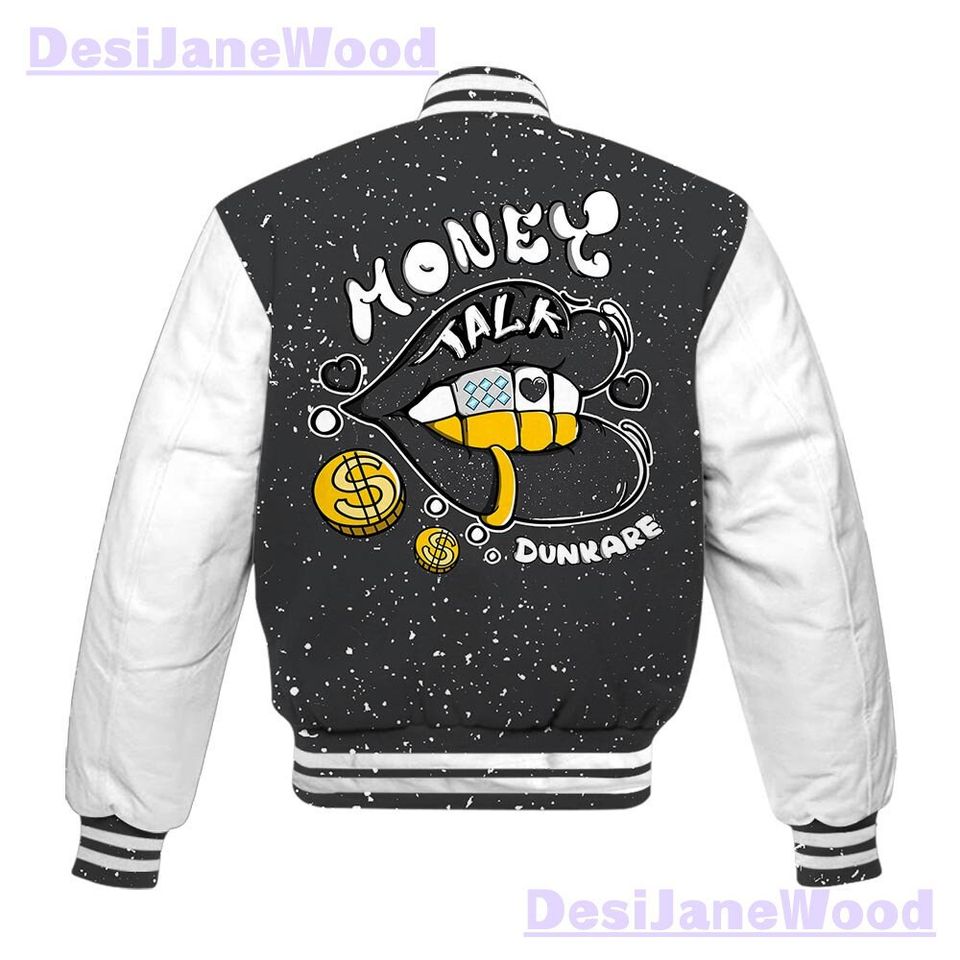 Dunkare Reverse Oreo 6s Varsity Jacket, Custom Lips Money Talk Varsity Jacket Outfit