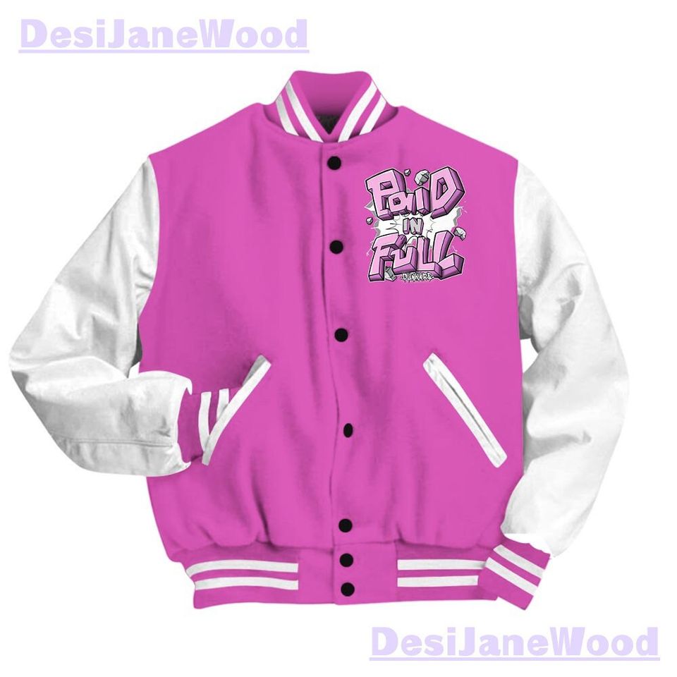 Dunkare 4 Hyper Violet Varsity Jacket - Paid In Full Varsity Jacket Unisex