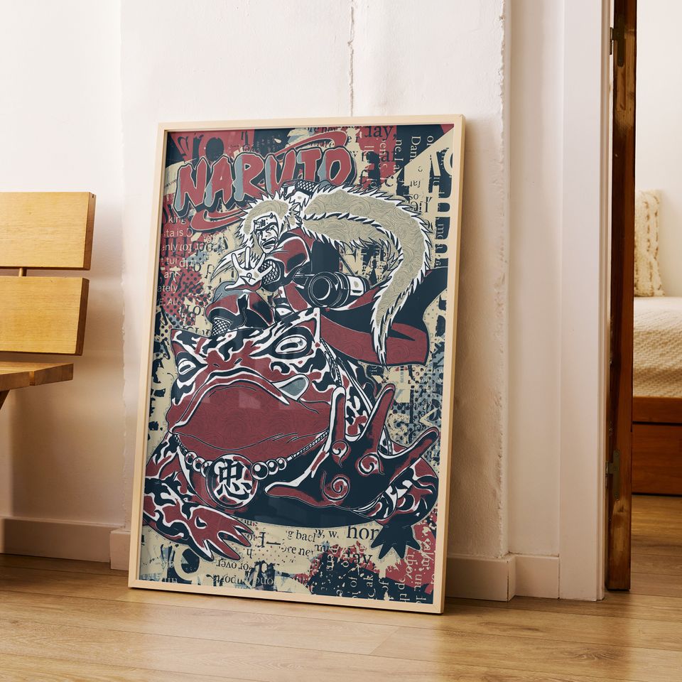 Digital Poster Jiraiya Narutoo, Manga Pop Chronicles Wall Art