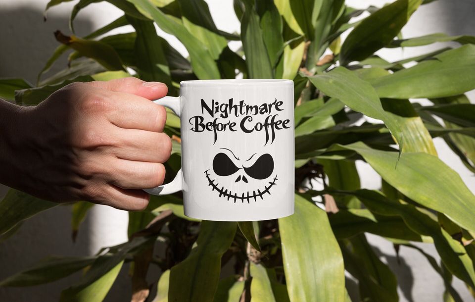 Nightmare Before Coffee Jack Skellington Mug, Nightmare Before Christmas Gift Cup, Coffee Lovers Spooky Gift Mug