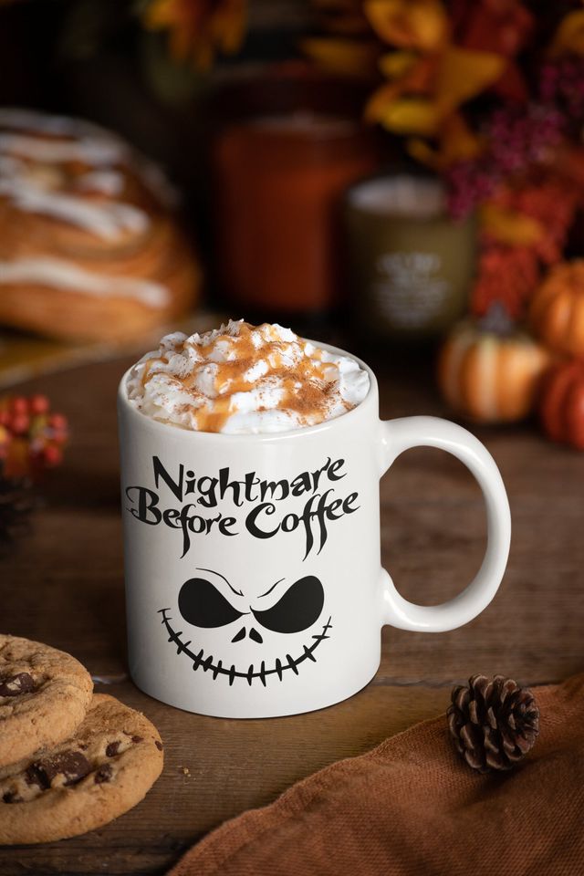 Nightmare Before Coffee Jack Skellington Mug, Nightmare Before Christmas Gift Cup, Coffee Lovers Spooky Gift Mug