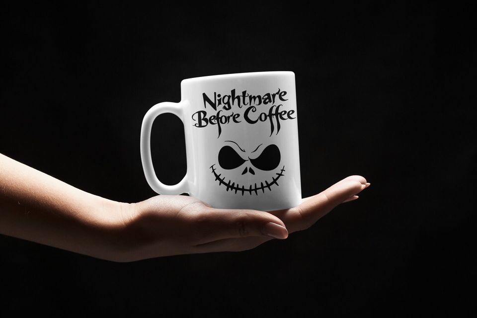Nightmare Before Coffee Jack Skellington Mug, Nightmare Before Christmas Gift Cup, Coffee Lovers Spooky Gift Mug