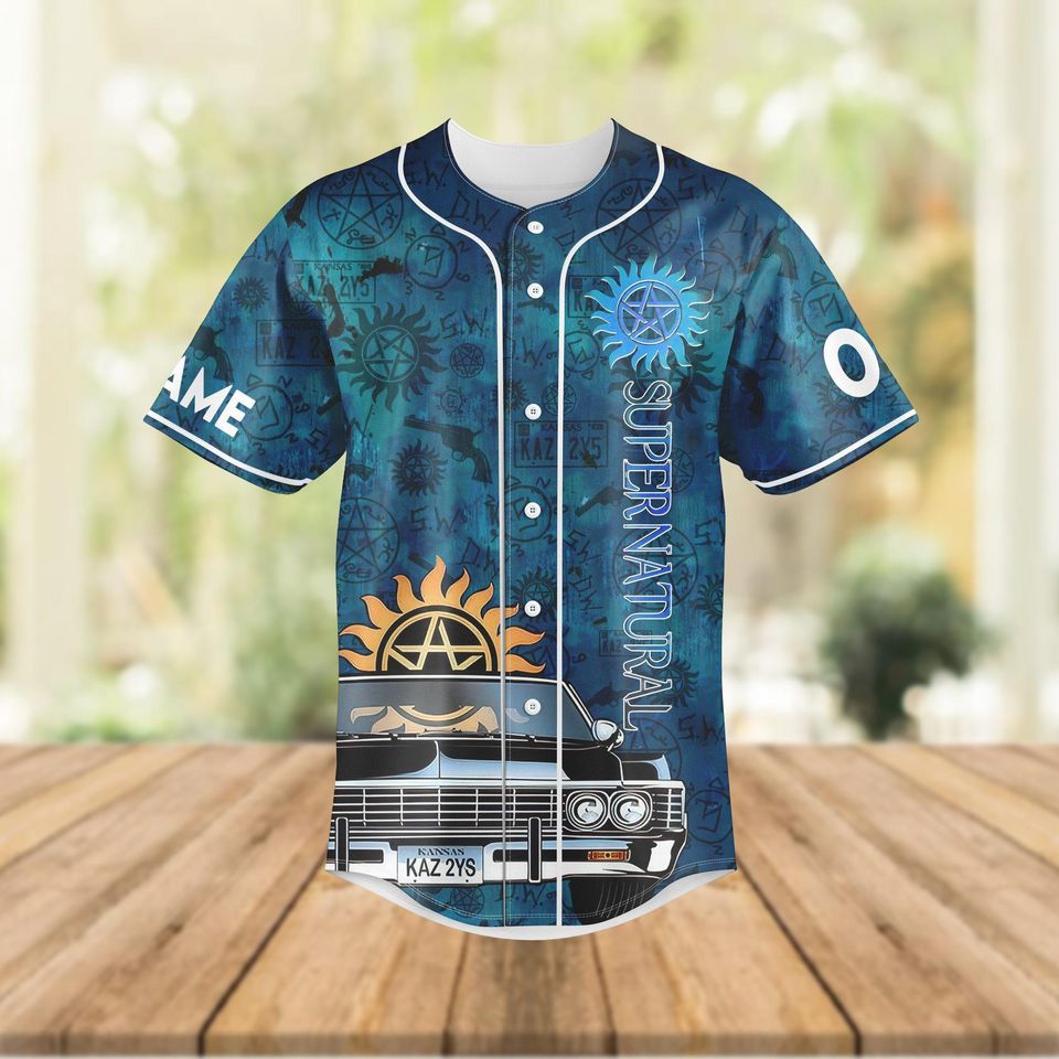 Custom Supernatural Baseball Jersey, Dean Winchester Shirt, Retro Dean Baseball Shirt