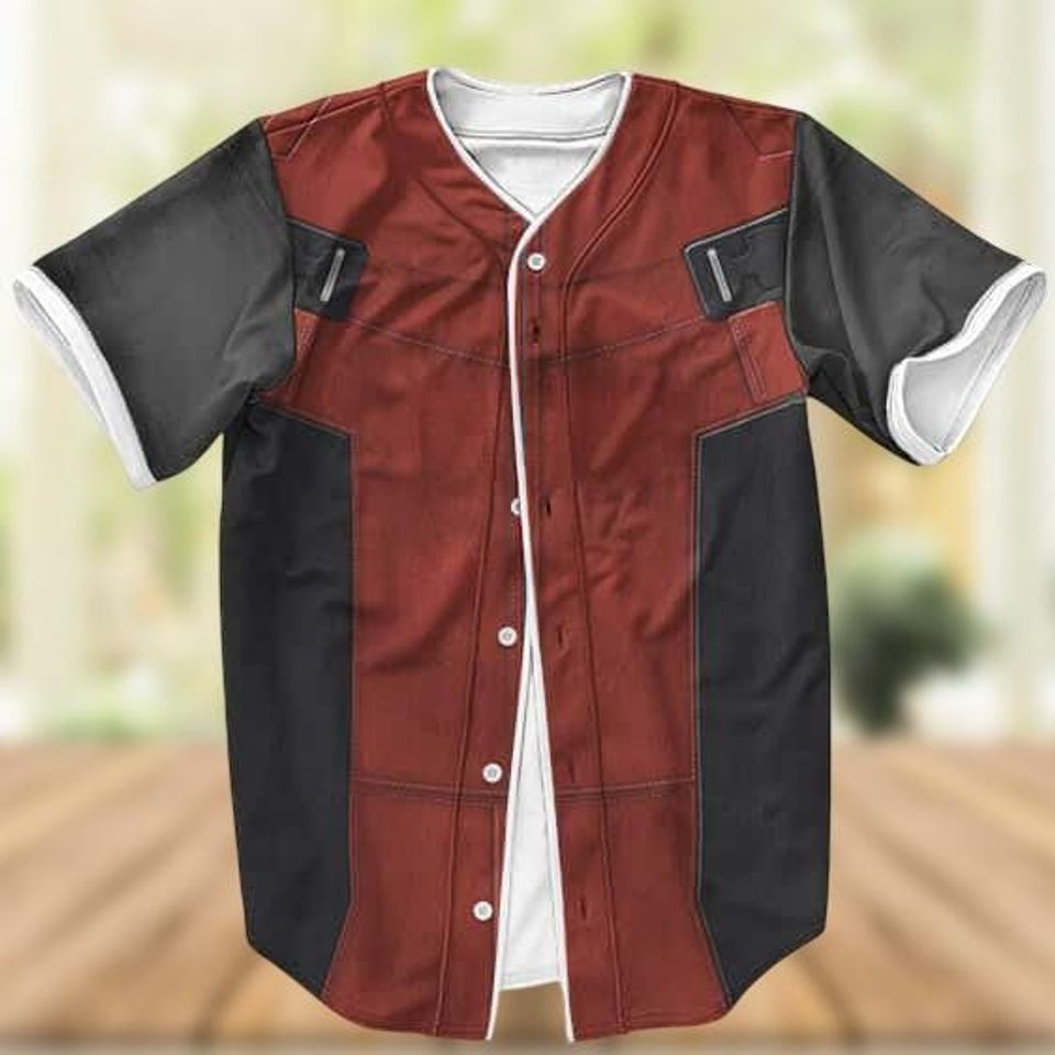 Marvel Deadpool Cosplay Baseball Jersey for Men