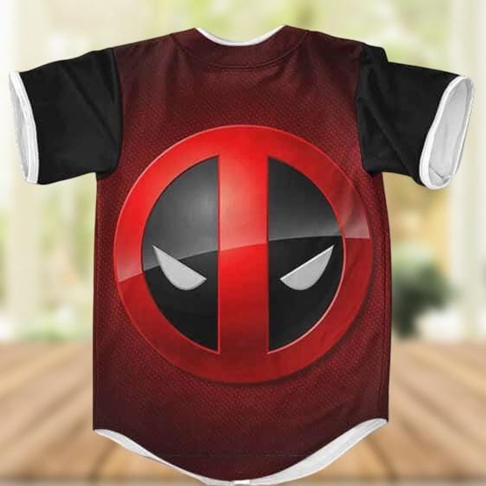 Marvel Deadpool Baseball Jersey, Wolverine & Deadpool Superhero Shirt for Men