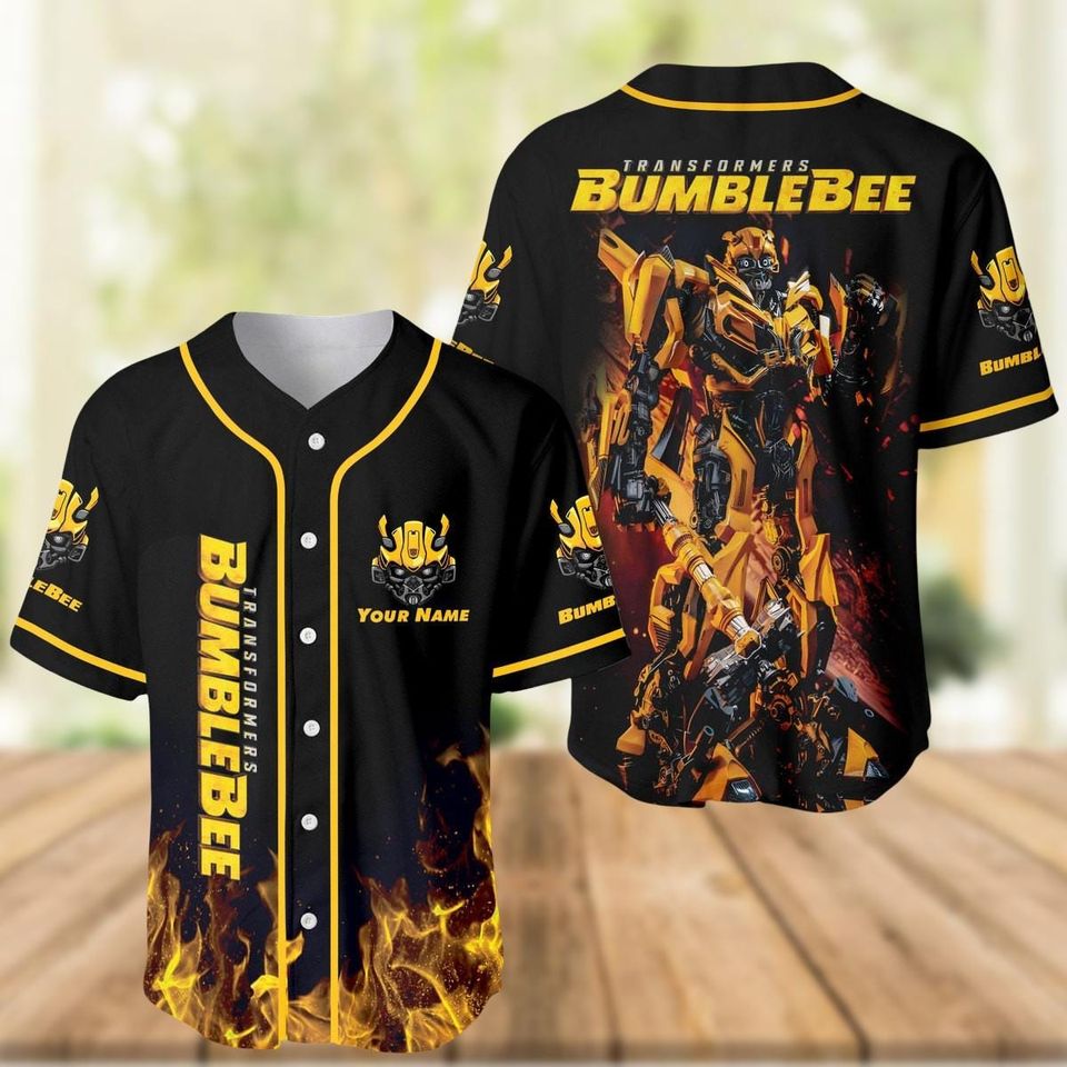 Custom Bumblebee Baseball Jersey, Transformers Baseball Shirt