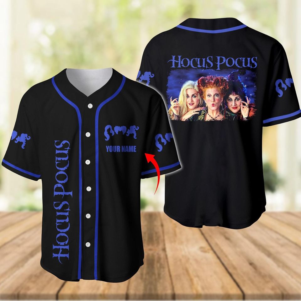 Personalized Hocus Pocus Baseball Jersey, Sanderson Sisters Shirt