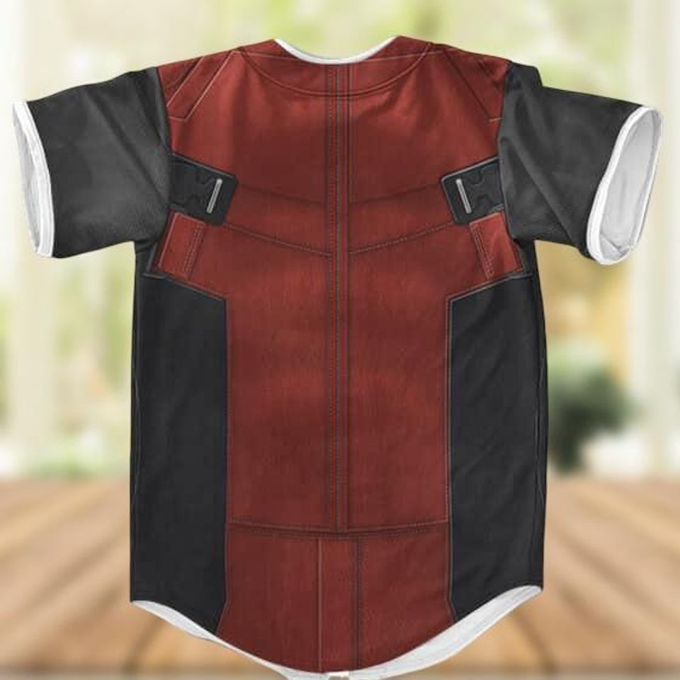 Marvel Deadpool Cosplay Baseball Jersey for Men