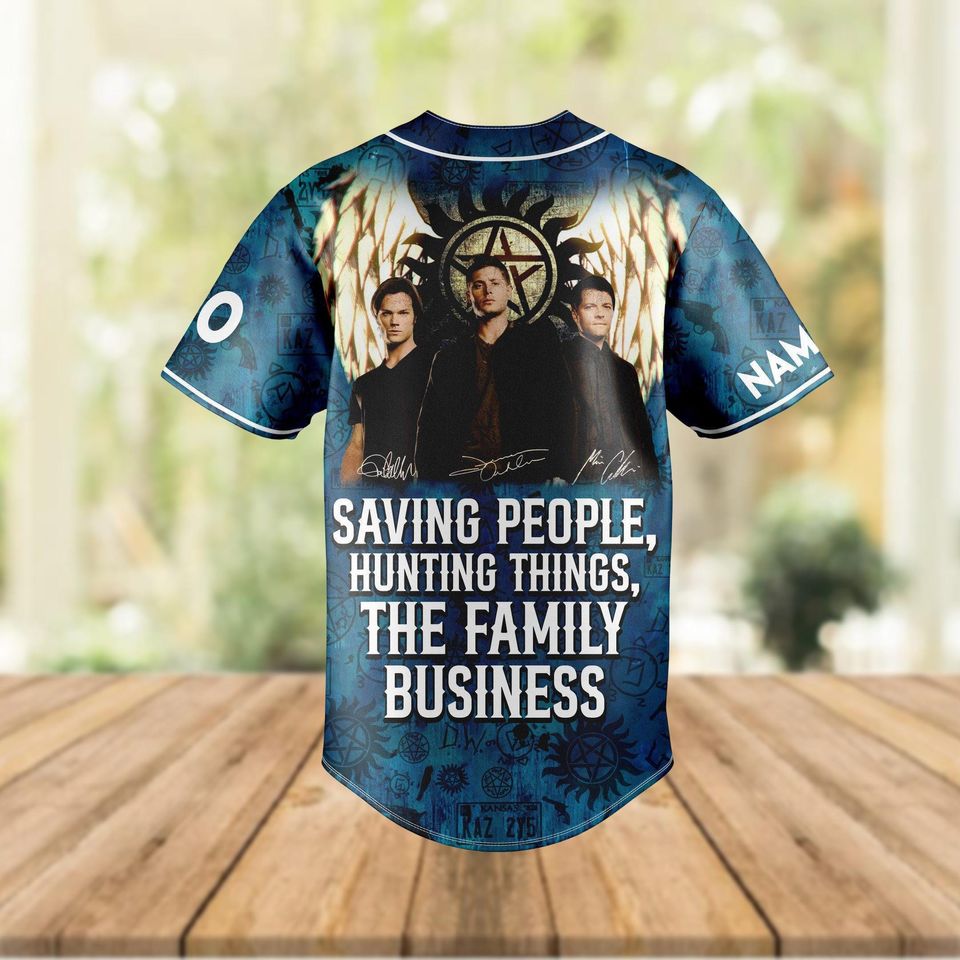 Custom Supernatural Baseball Jersey, Dean Winchester Shirt, Retro Dean Baseball Shirt