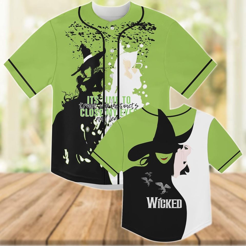 Wicked Baseball Jersey, Elphaba And Glinda Baseball Shirt, Broadway Musical Fan Shirt, Wicked Movie Jersey, Halloween Gifts For Her