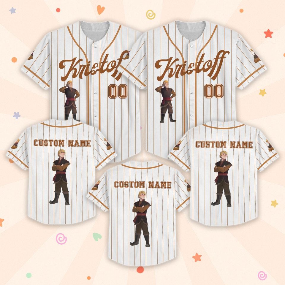 Personalized Kristoff Baseball Jersey, Disney Kristoff Baseball Shirt