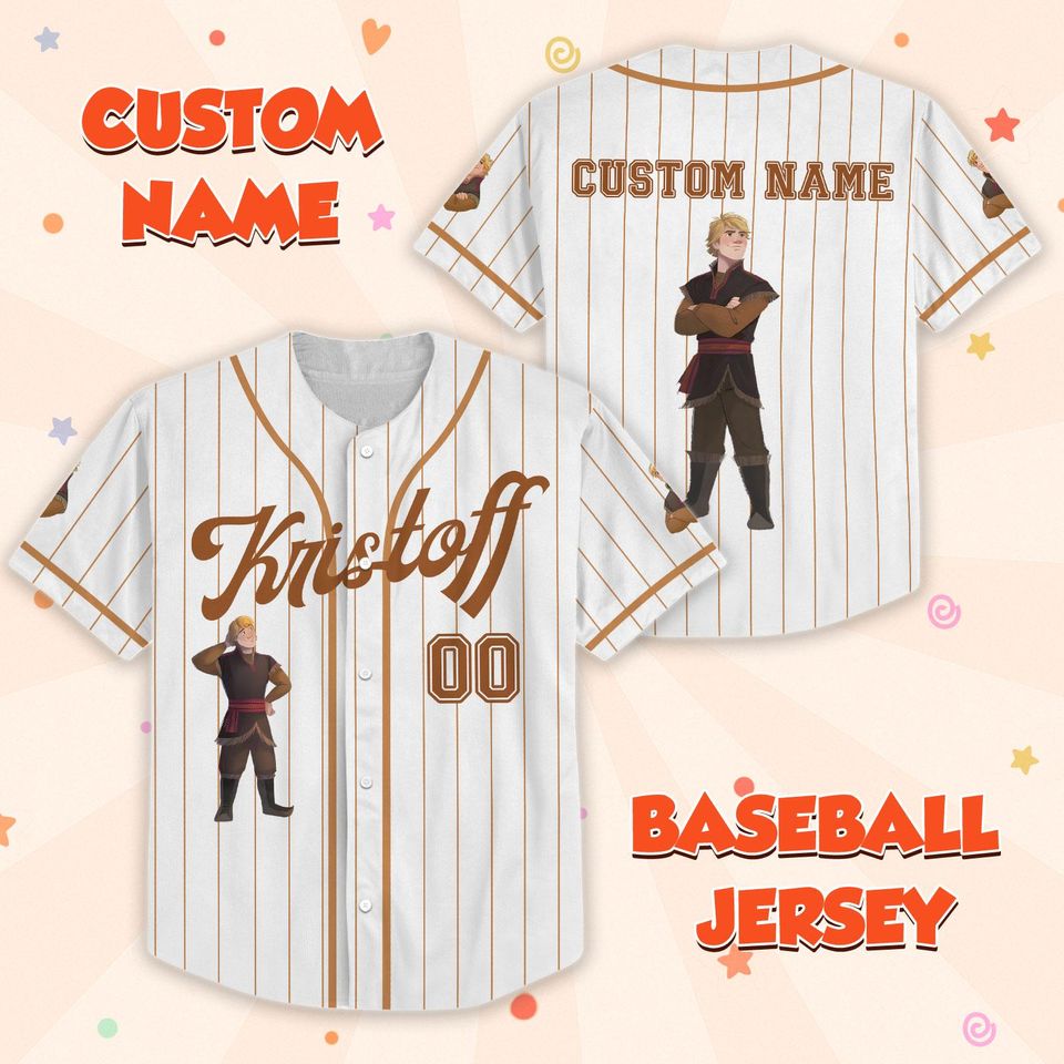 Personalized Kristoff Baseball Jersey, Disney Kristoff Baseball Shirt