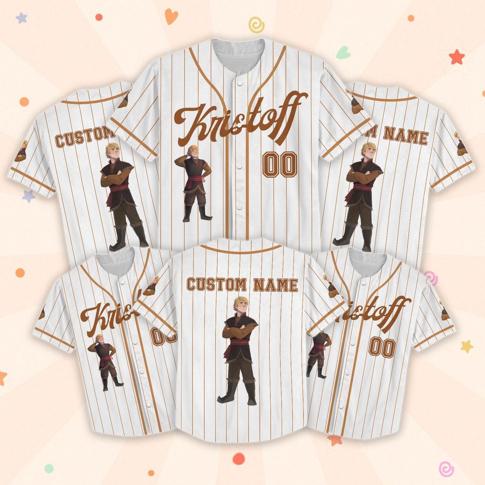 Personalized Kristoff Baseball Jersey, Disney Kristoff Baseball Shirt