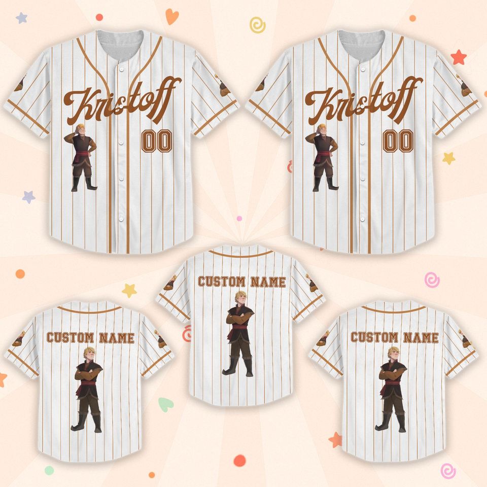 Personalized Kristoff Baseball Jersey, Disney Kristoff Baseball Shirt