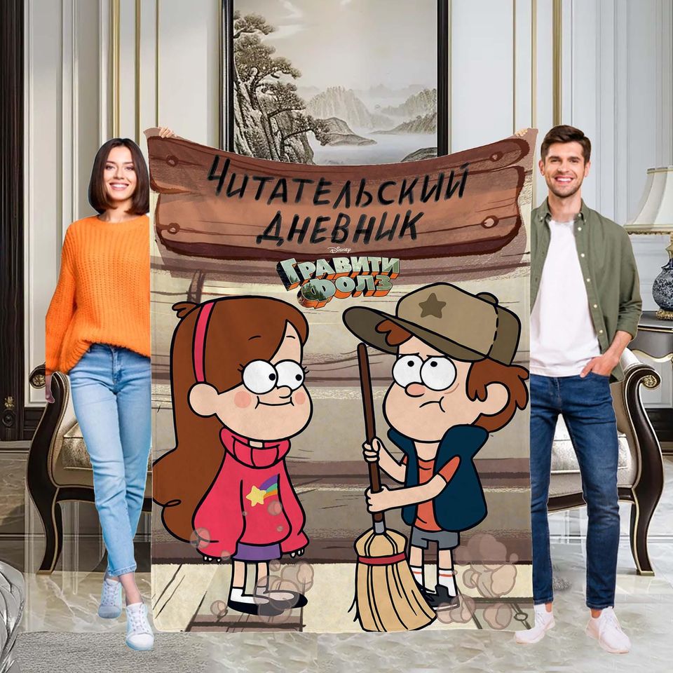 Halloween Blanket Gift Blanket Gravity Falls Custom Name Blanket Throw Flannel Blanket Personalized Birthday Gift.