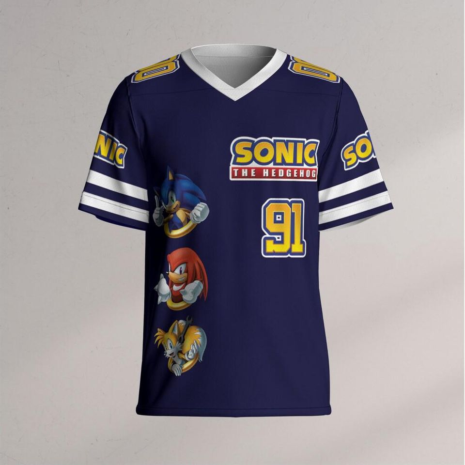Personalize Sonic The Hedgehog Navy Blue, Custom Baseball, Sonic the Hedgehog Sports Jersey, Gamer Gift Outfit