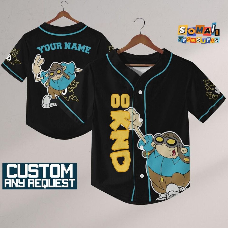Personalize Kids Next Door Hoagie Gilligan Black, Gift for kid Fans, kids next door Jersey, Family Jersey