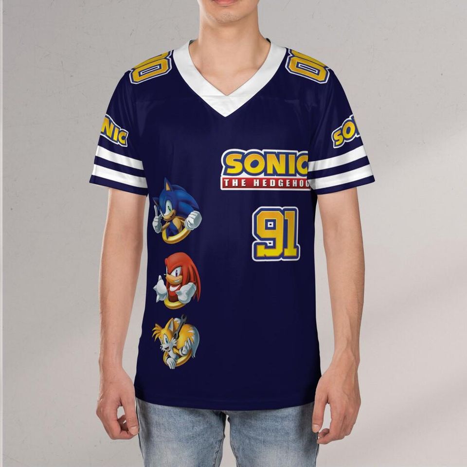 Personalize Sonic The Hedgehog Navy Blue, Custom Baseball, Sonic the Hedgehog Sports Jersey, Gamer Gift Outfit