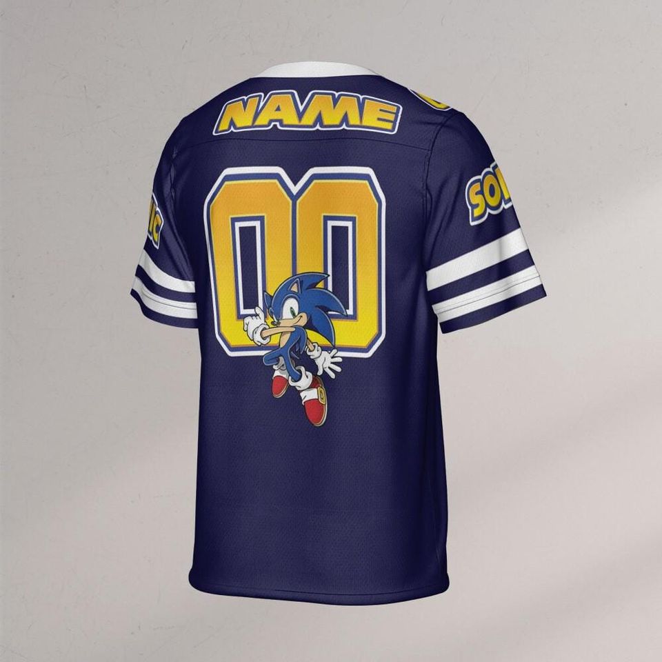 Personalize Sonic The Hedgehog Navy Blue, Custom Baseball, Sonic the Hedgehog Sports Jersey, Gamer Gift Outfit