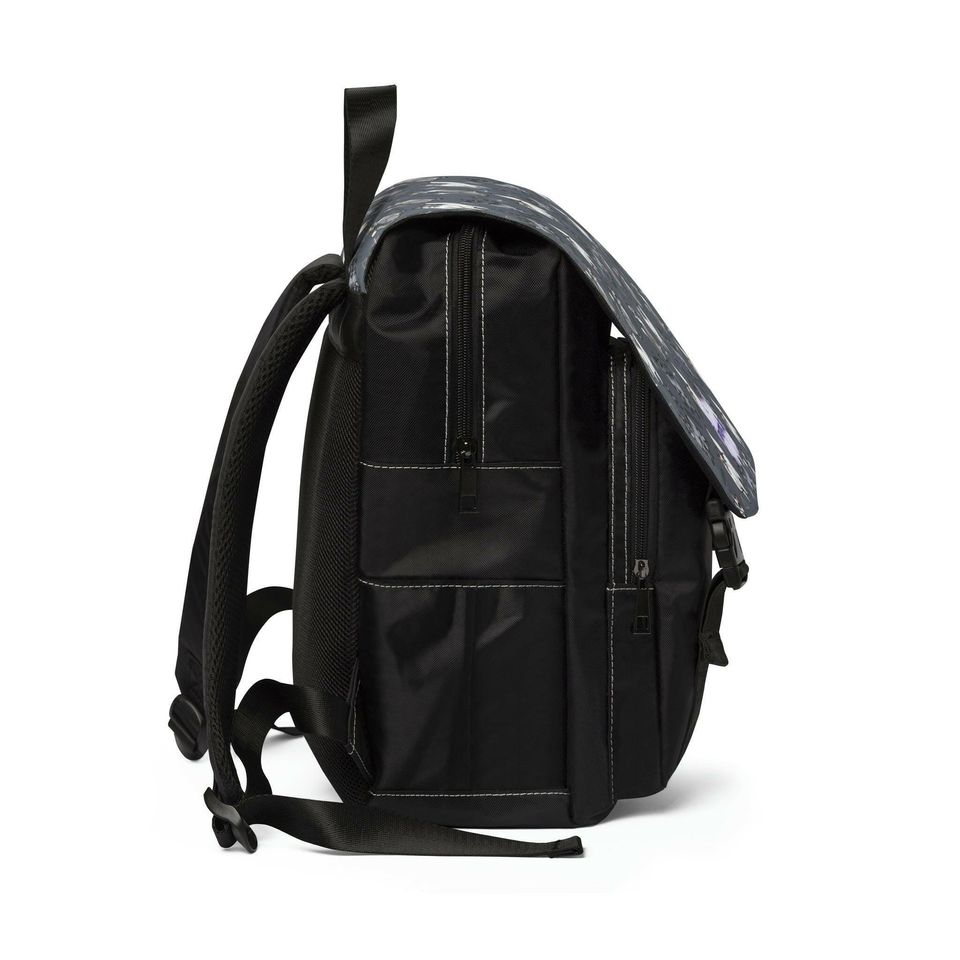 Gray & White Kitties Unisex Casual Shoulder Backpack, Cat Unisex Casual Shoulder Backpack