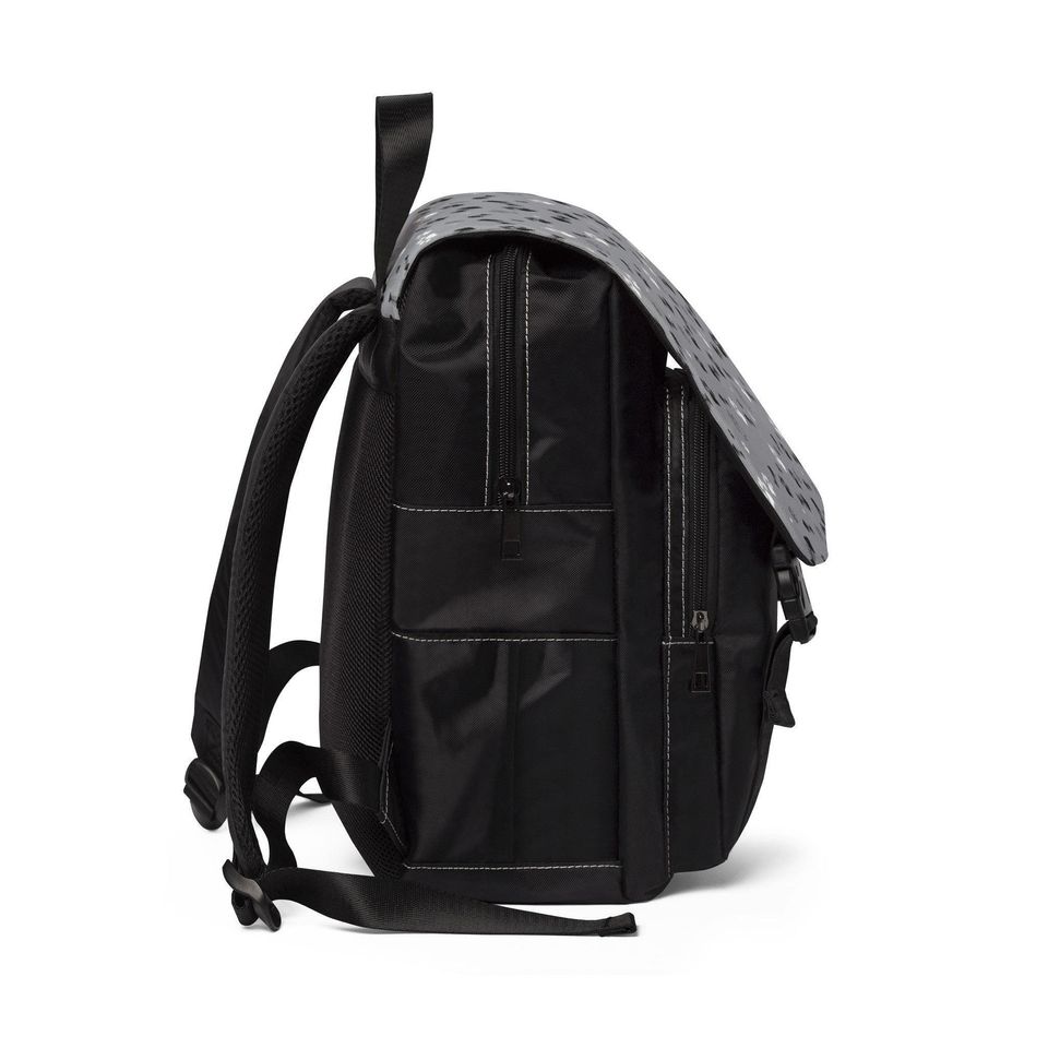 Gray Paws Unisex Casual Shoulder Backpack, Dog Unisex Casual Shoulder Backpack