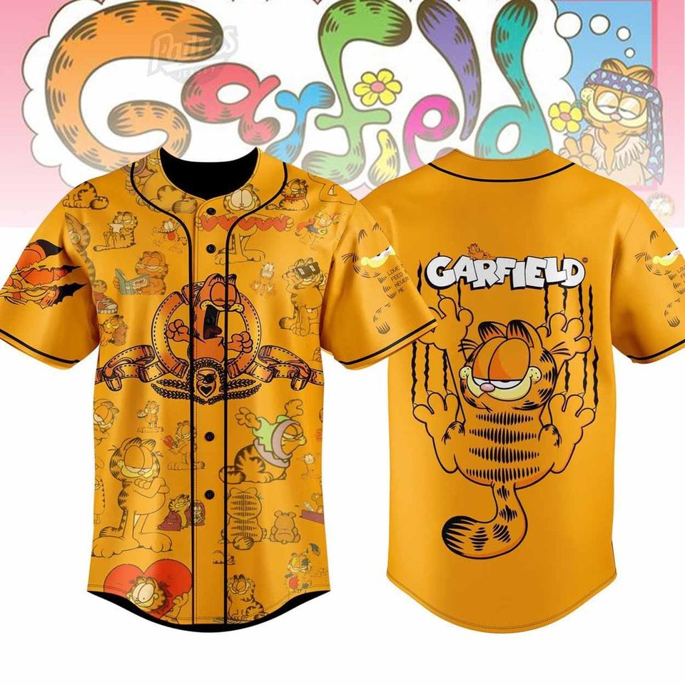 Garfield Halloween Baseball Jersey, Disney Cartoon Jersey