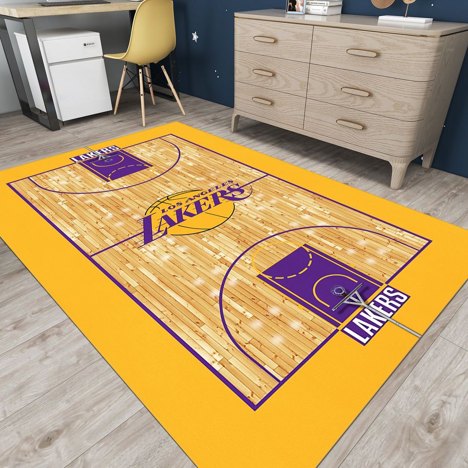 Basketball Court Rug, Boys Room Decor, Personalized Sport Rug