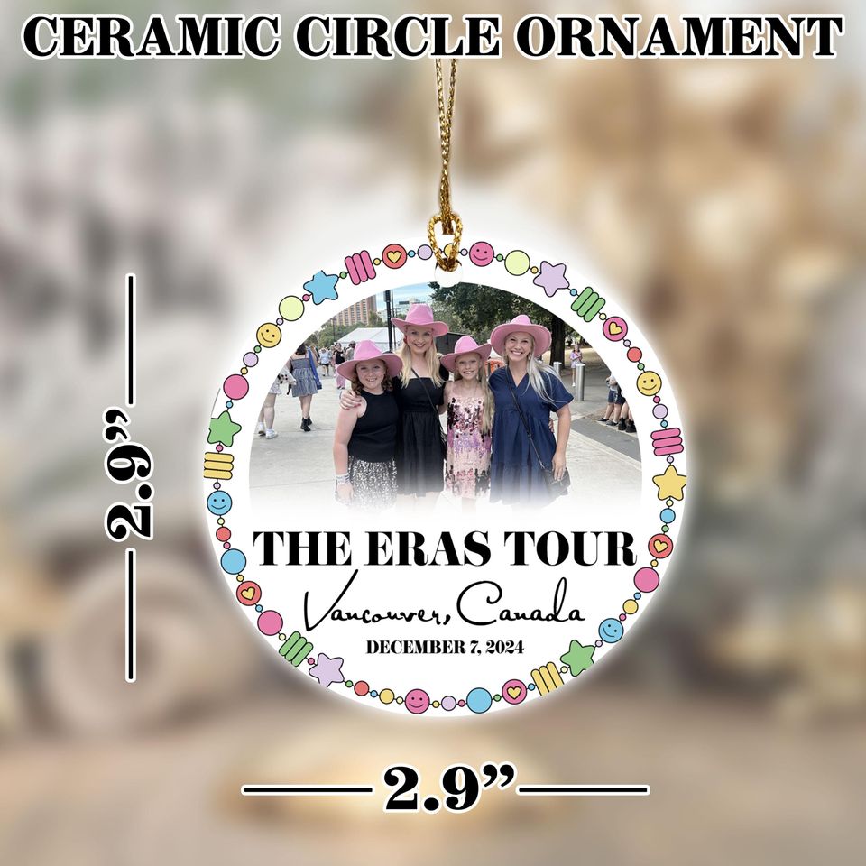 Custom Eras Tour 2024 Ornament, Personalized Photo Eras Tour Ornament