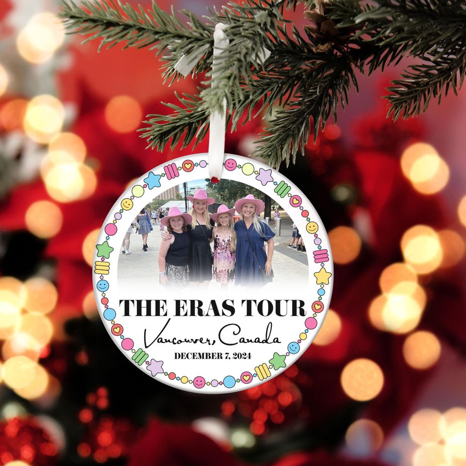 Custom Eras Tour 2024 Ornament, Personalized Photo Eras Tour Ornament