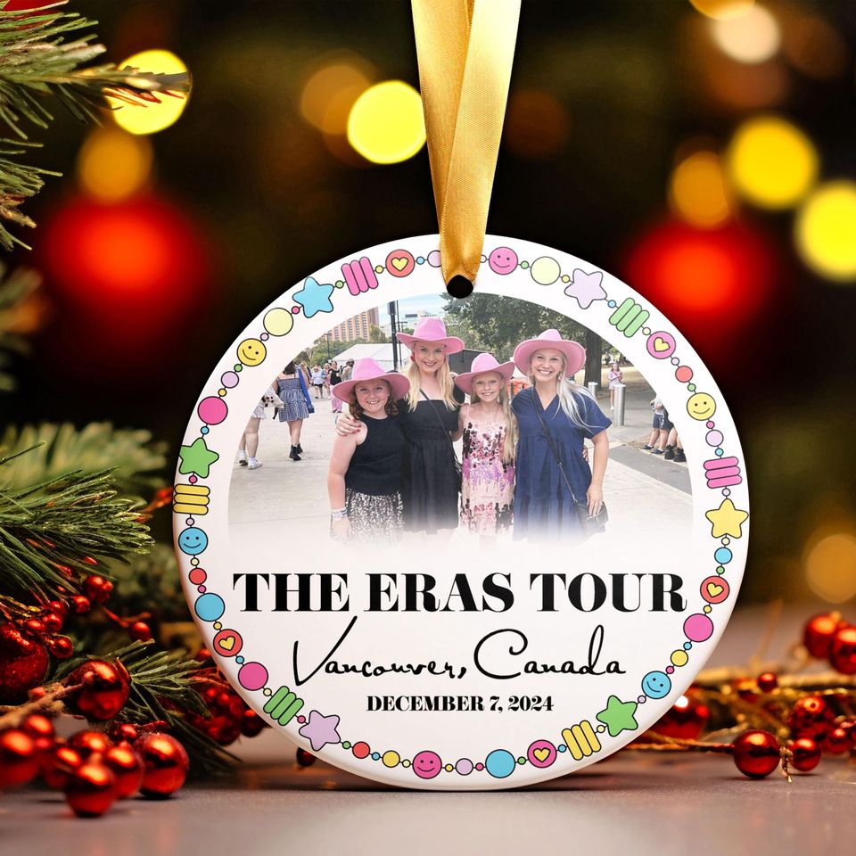 Custom Eras Tour 2024 Ornament, Personalized Photo Eras Tour Ornament