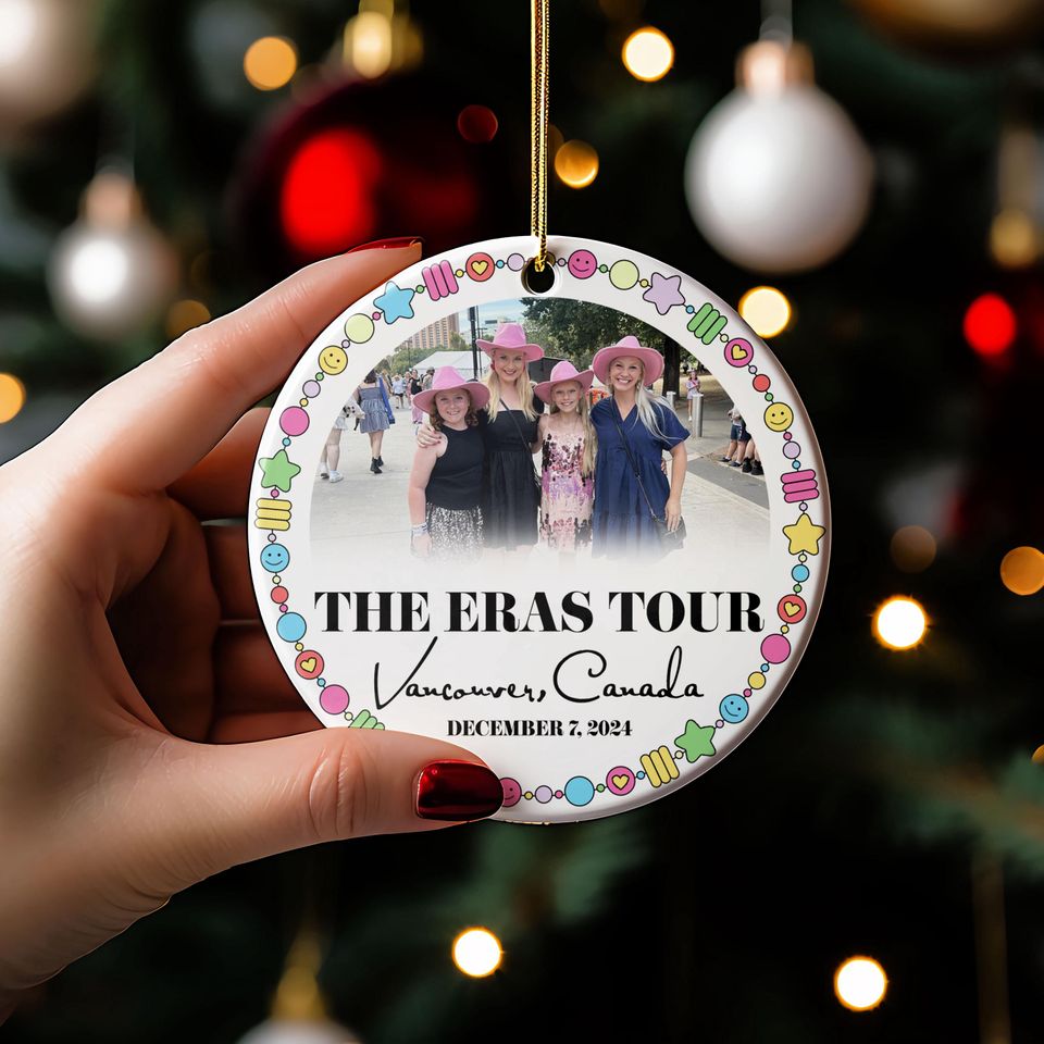 Custom Eras Tour 2024 Ornament, Personalized Photo Eras Tour Ornament