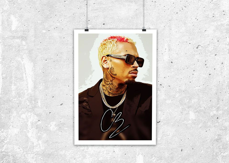 Chris Brown Poster Hip Hop RNB Poster Print Wall Art