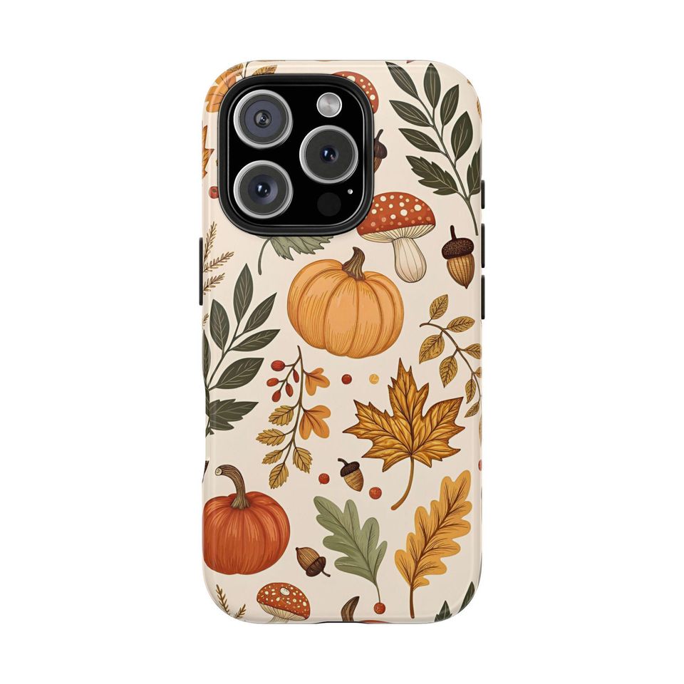 Autumn Pumpkin and Mushroom Phone Case