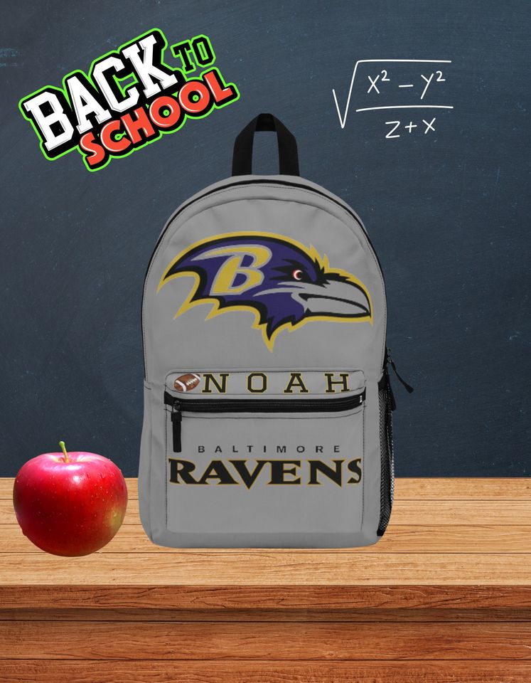 Personalized Baltimore Ravens Backpack for Kids | Custom Name Space | Team Spirit Gear