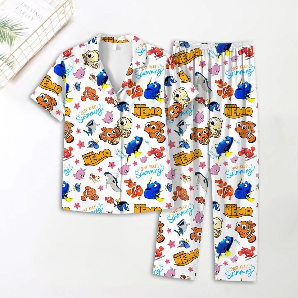 Finding Nemo Pajamas Set, Finding Nemo Shirt, Finding Nemo Holiday Pajamas, Finding Nemo Pajamas Pants, Finding Nemo Women Pajamas