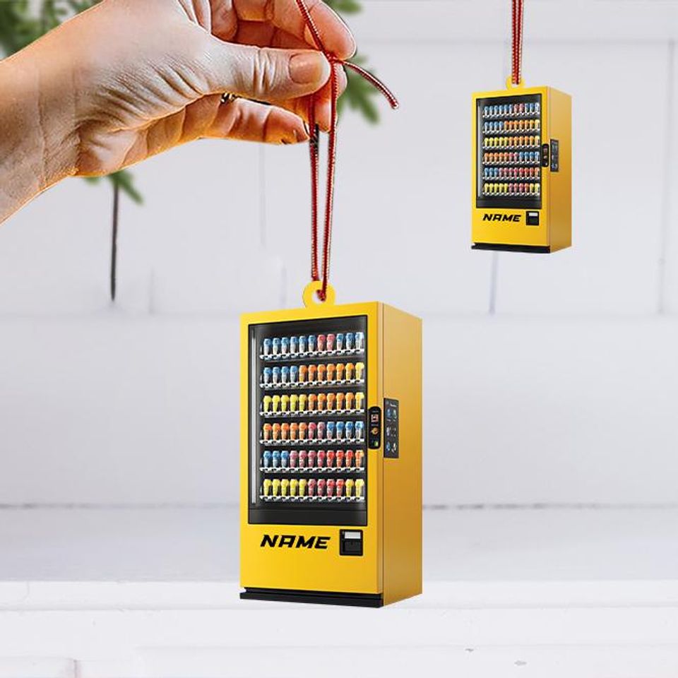 Personalized Vending Machine Christmas Ornament, Drink Vending Machine Ornament, Beverage Vending Machine Holiday Ornament Gift