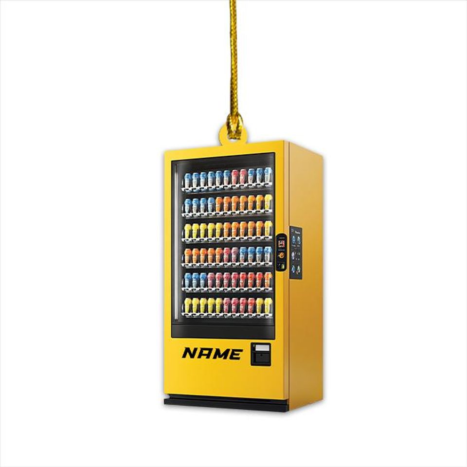 Personalized Vending Machine Christmas Ornament, Drink Vending Machine Ornament, Beverage Vending Machine Holiday Ornament Gift
