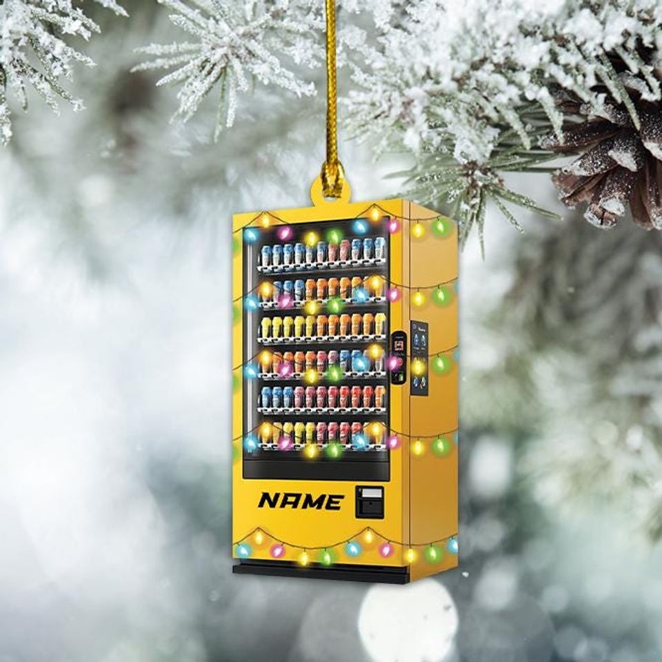 Personalized Vending Machine Christmas Ornament, Drink Vending Machine Ornament, Beverage Vending Machine Holiday Ornament Gift