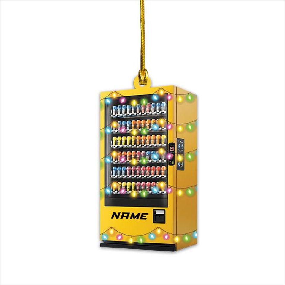 Personalized Vending Machine Christmas Ornament, Drink Vending Machine Ornament, Beverage Vending Machine Holiday Ornament Gift