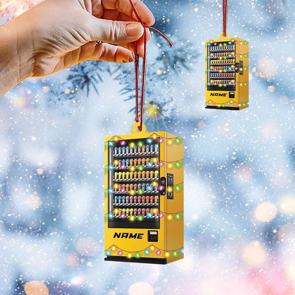 Personalized Vending Machine Christmas Ornament, Drink Vending Machine Ornament, Beverage Vending Machine Holiday Ornament Gift
