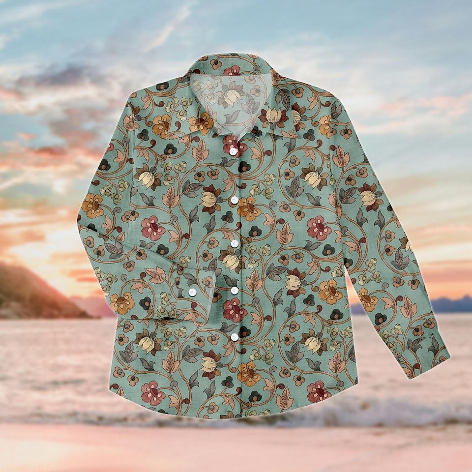 Vintage Baroque Floral Women's Blouse
