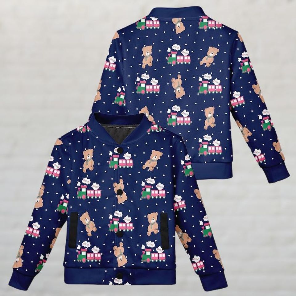 Rumi Choo Choo Train Baseball Jacket, Varsity Jacket, Halloween Women’s Jacket