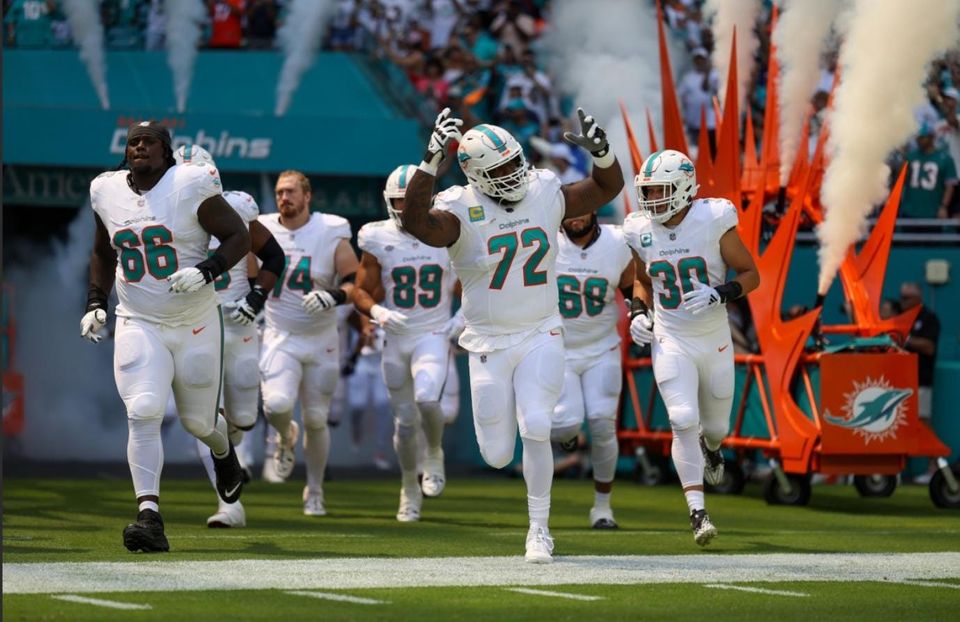 Miami Dolphins Hand-Painted Doormat
