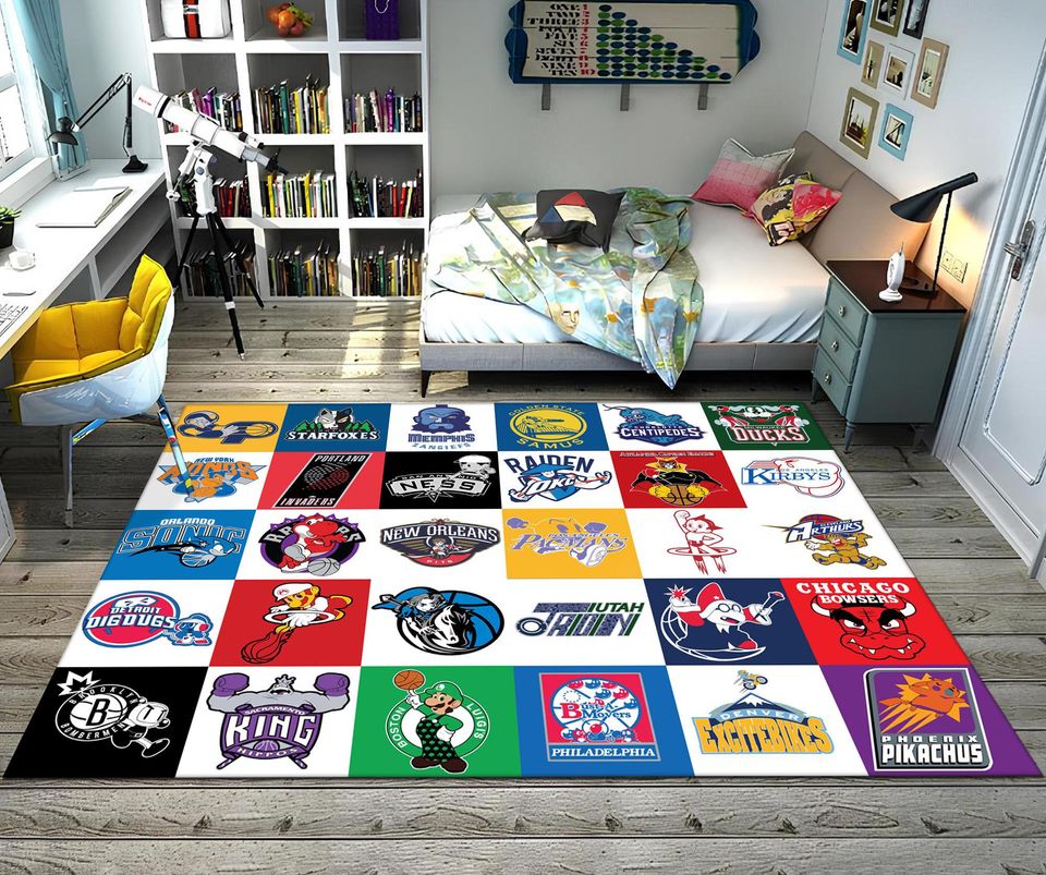 Nba Team Rug,Retro Game Rug,Basketball Rug,Sport Rug,Kids Room Rug,Custom Rug,Popular Rug,Area Rug,Personalized Rug,Unique Rug,Gift For Him