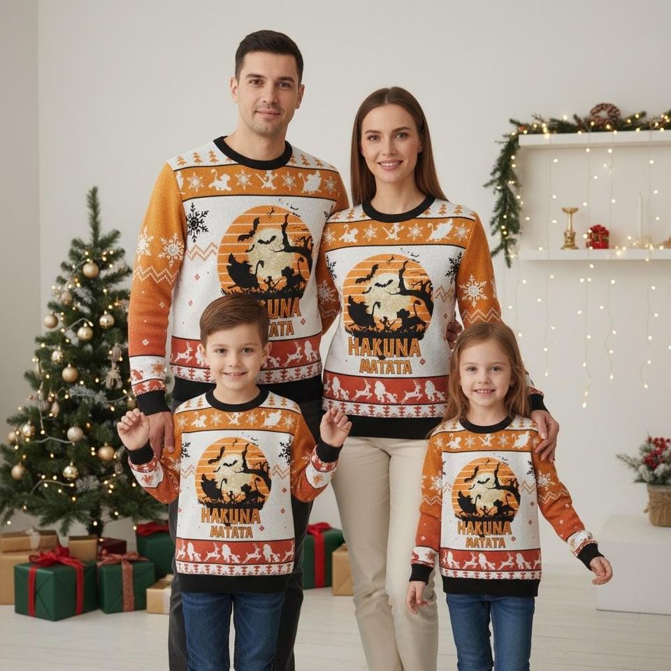 Lion King Christmas Ugly Sweater, Hakuna Matata Holiday Sweater