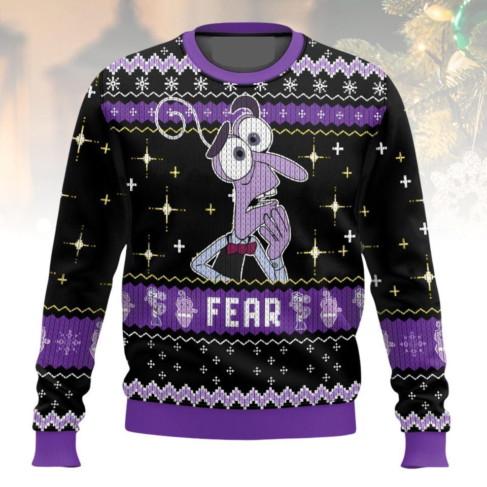 Inside Out Fear Christmas Ugly Sweater, Joy  Holiday Sweater, Xmas Gift