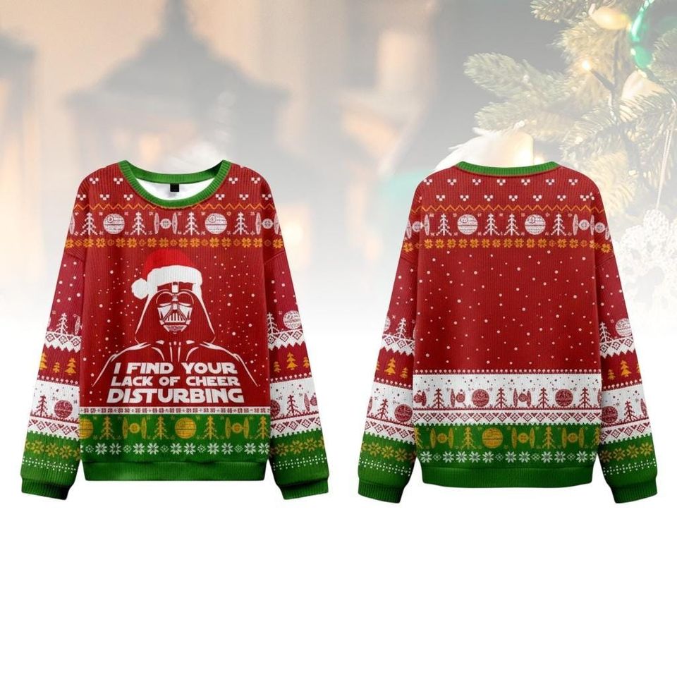 Star Wars Christmas Ugly Sweater, Darth Vader Holiday Sweater, Movie Christmas Sweater For Men And Women, Xmas Gift