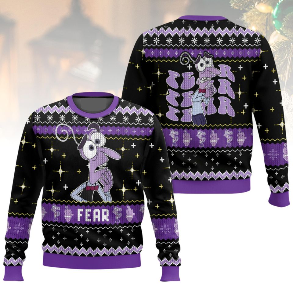 Inside Out Fear Christmas Ugly Sweater, Joy  Holiday Sweater, Xmas Gift