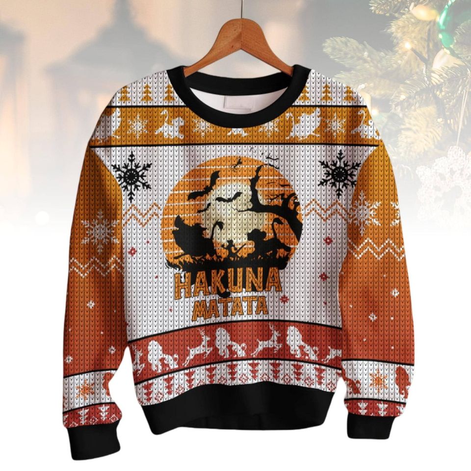 Lion King Christmas Ugly Sweater, Hakuna Matata Holiday Sweater