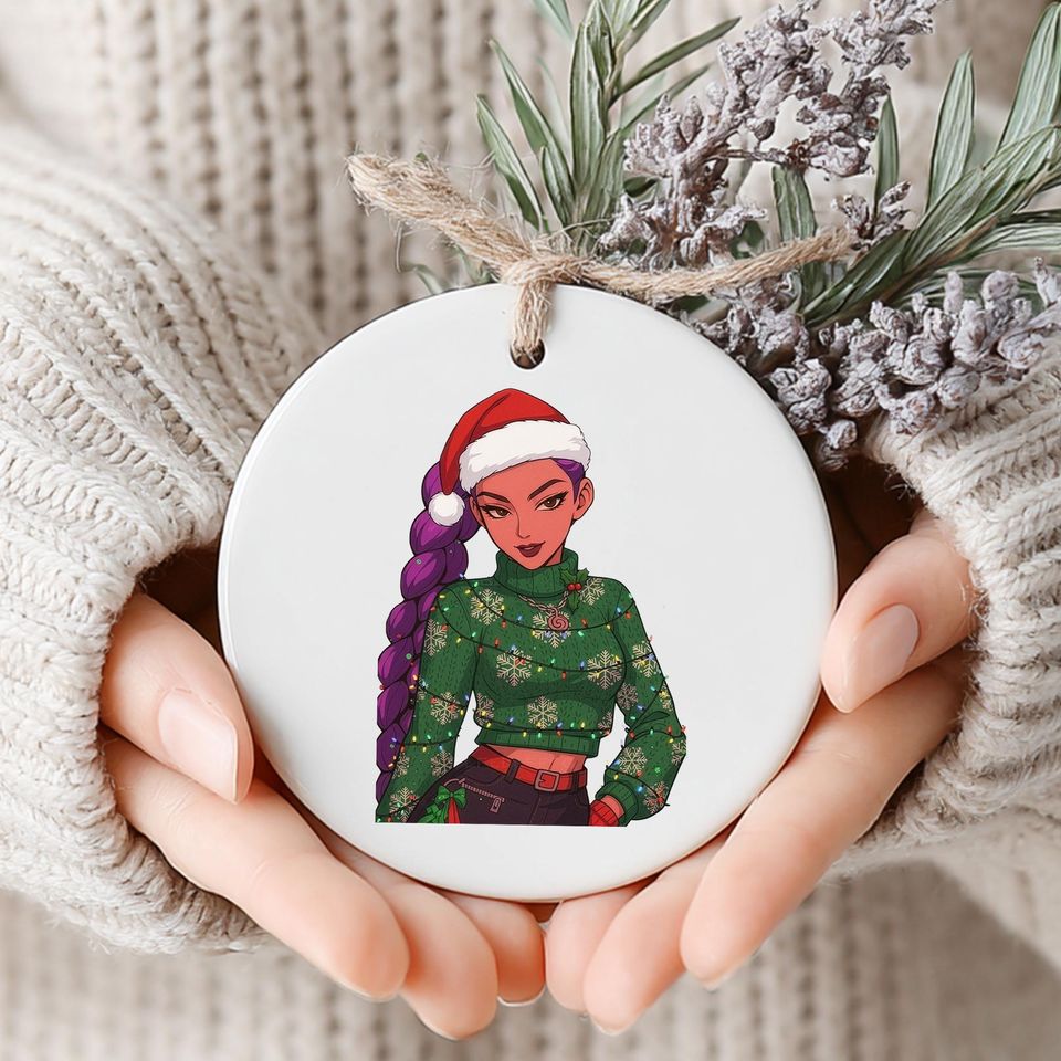 Stylist KPOP Demon Hunter Ceramic Ornament, Personalized Demon Hunter Ceramic Keepsake, Home Decoration for Her, Printed 2 Sides